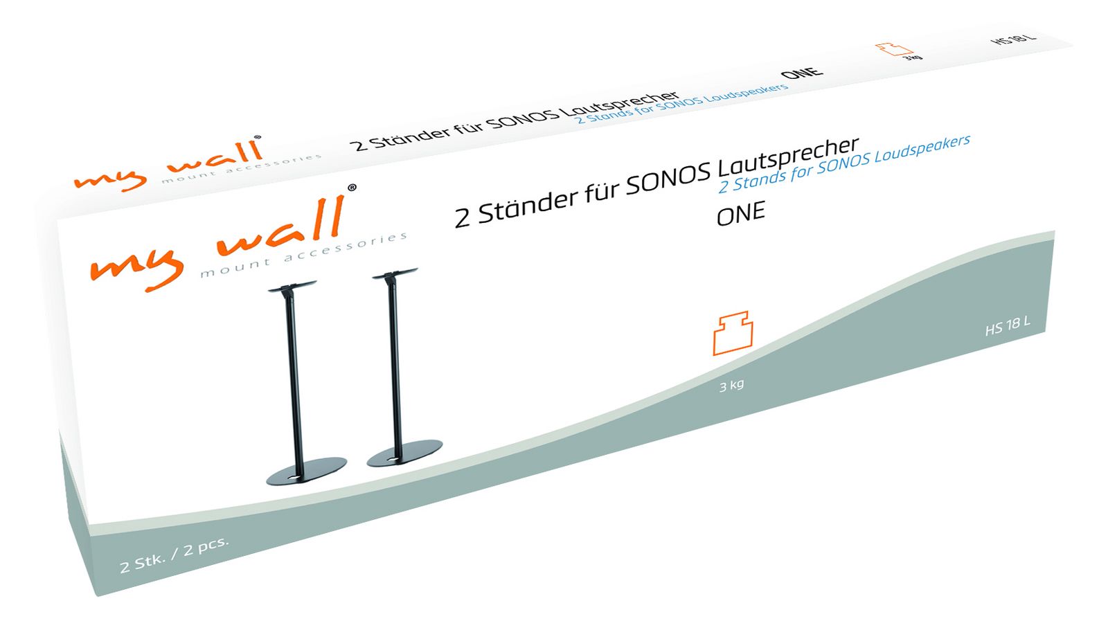 2 Ständer für Sonos One; ONE SL und Play:1 Lautsprecher My Wall HS18-/bilder/big/hs18l_karton.jpg