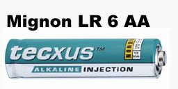 Tecxus Batterie Mignon LR6 AA Alkaline Injection
