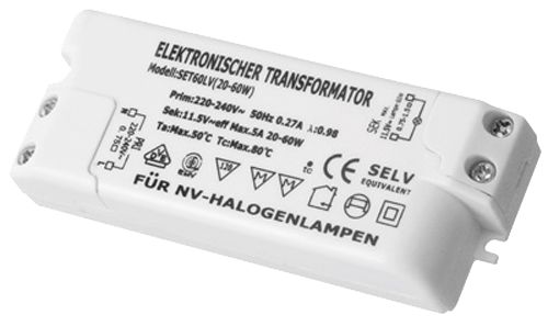 Halogen-Transformator Leistung : 20-60 Watt