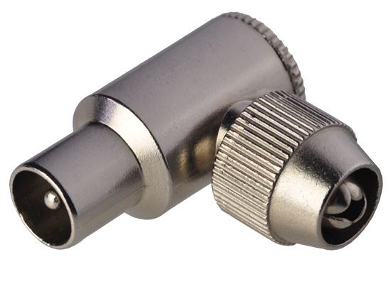Koaxial-Winkelstecker schraubbar geschirmt