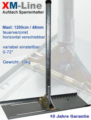 Aufdach Sparrenhalter mit Antennenmast Peuser SMH-S1200/50
