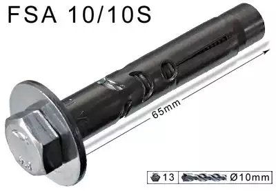 1111110 Stück - Fischer FSA 10/10S Schwerlastdübel / Hülsenanker für Wandhalter 65 mm x 10 mm