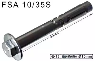 1111110 Stück - Fischer FSA 10/35S Schwerlastdübel / Hülsenanker für Wandhalter 95 mm x 10 mm