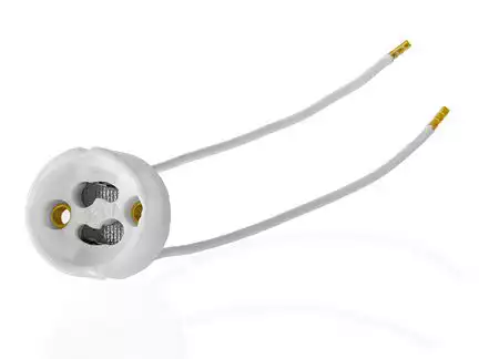 1111110x GU10 Lampenfassung Sockel aus Keramik mit Qualitäts Silikonkabel für LED und Halogenleuchtmittel XmediaSat GU10.S10 weiß