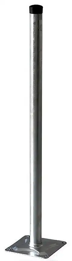 1m Antennenmast mit Fuß - XmediaSat 060055  Masthöhe: 100 cm Ø: 60 mm feuerverzinkt rostfrei mit Mastkappe