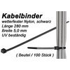 Kabelbinder 280x5mm ( Beutel Inhalt 100 Stück )