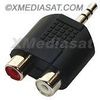 Klinkenstecker 3,5mm Stereo / 2 x Cinchkupplungen Audio-Adapter 