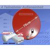 TRIAX Satellitenspiegel 78cm ziegelrot + INVERTO QUAD LNB 0,2 dB