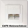 Cat6 Netzwerkdose f�r Aufputzmontage Farbe: wei�
