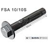 Schwerlastdübel / Hülsenanker für Wandhalter Fischer FSA 10/10 S