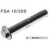 Schwerlastdübel / Hülsenanker für Wandhalter Fischer FSA 10/35 S