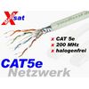 Netzwerk-Kabel 200 MHz, CAT5e, halogenfrei, 8-adrig, Volldraht, beige (Meterware)