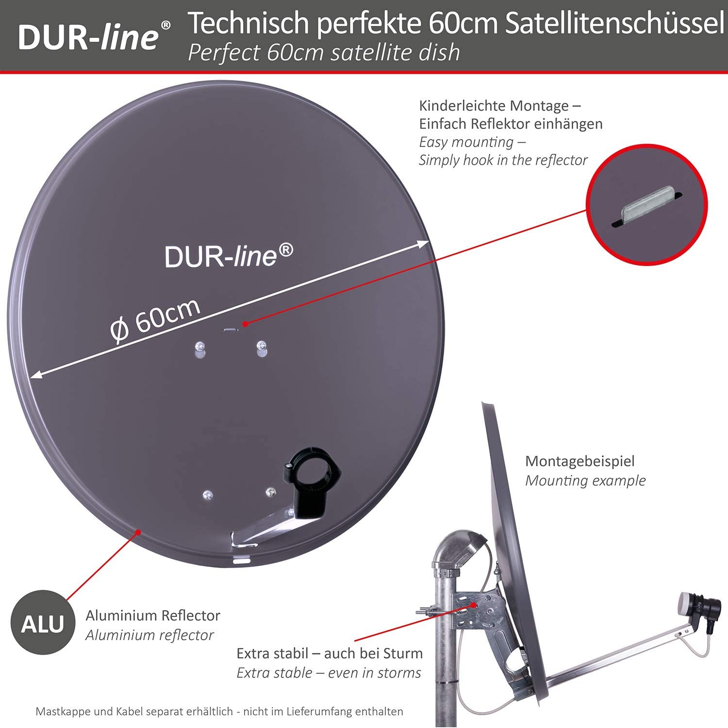 DUR-line 1 Teilnehmer Set 60 cm Digitale Komplett-Sat-Anlage 12172 -/bilder/big/12172_3.jpg