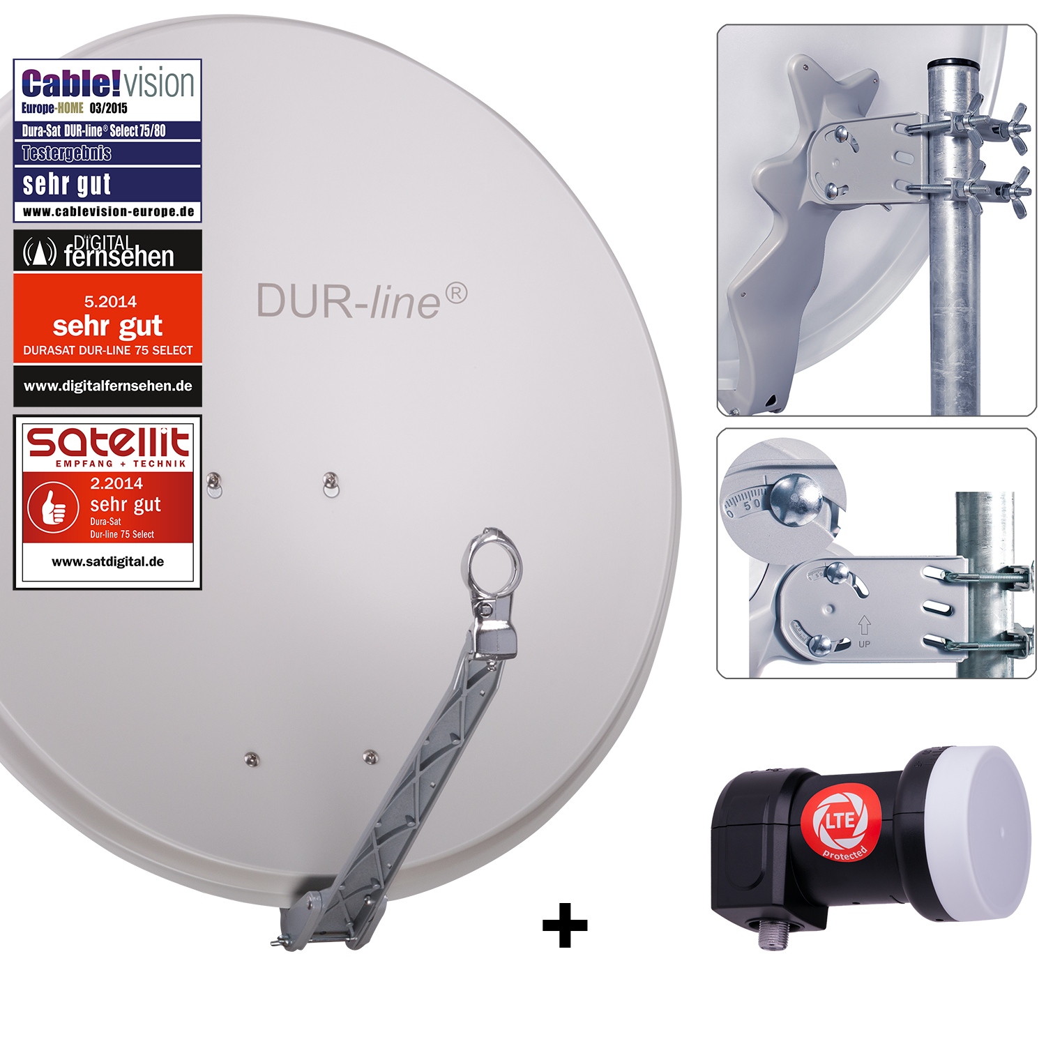 DUR-line 1 Teilnehmer Set 80 cm - Qualitäts-Sat-Komplettanlage 12350-/bilder/big/12350_2.jpg