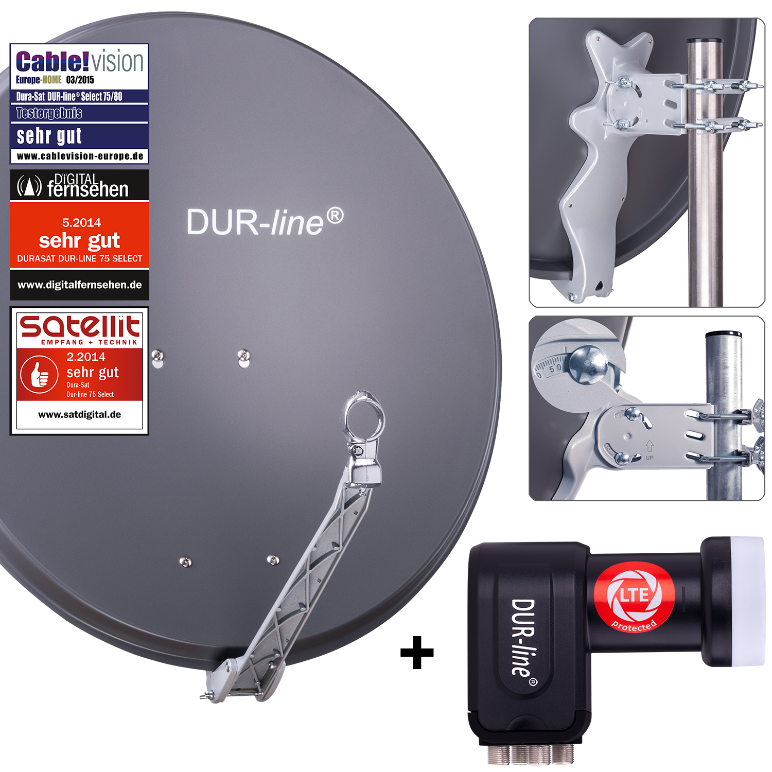 DUR-line 4 Teilnehmer Set 80 cm - Qualitäts-Sat-Komplettanlage 12361-/bilder/big/12361_2.jpg