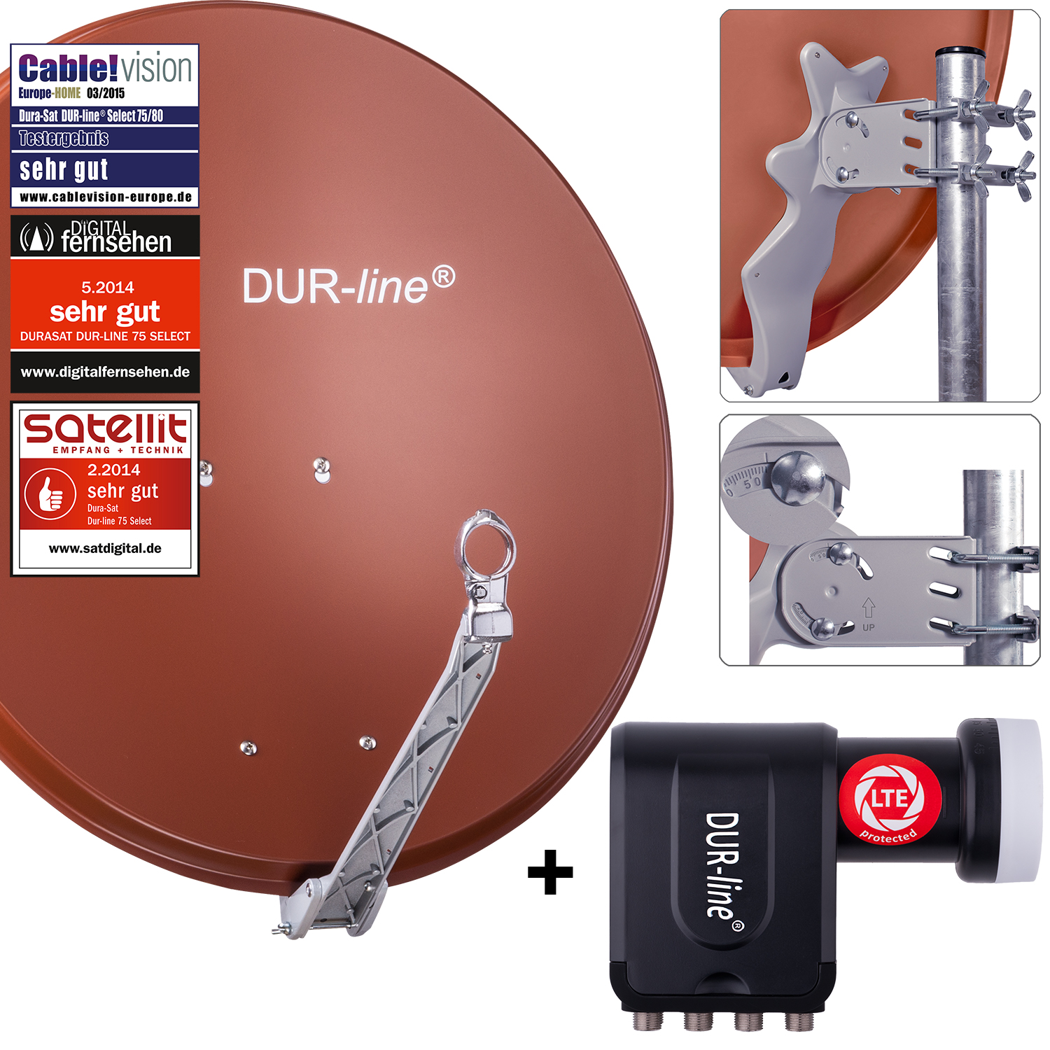 DUR-line 8 Teilnehmer Set 80 cm - Qualitäts-Sat-Komplettanlage 12367-/bilder/big/12367_2.jpg