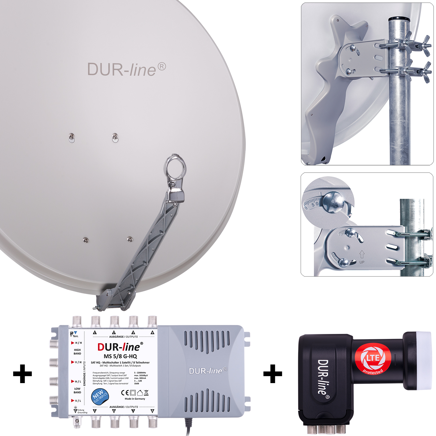 DUR-line 8 Teilnehmer Set 80 cm - Qualitäts-Sat-Komplettanlage 12380-/bilder/big/12380_1.jpg