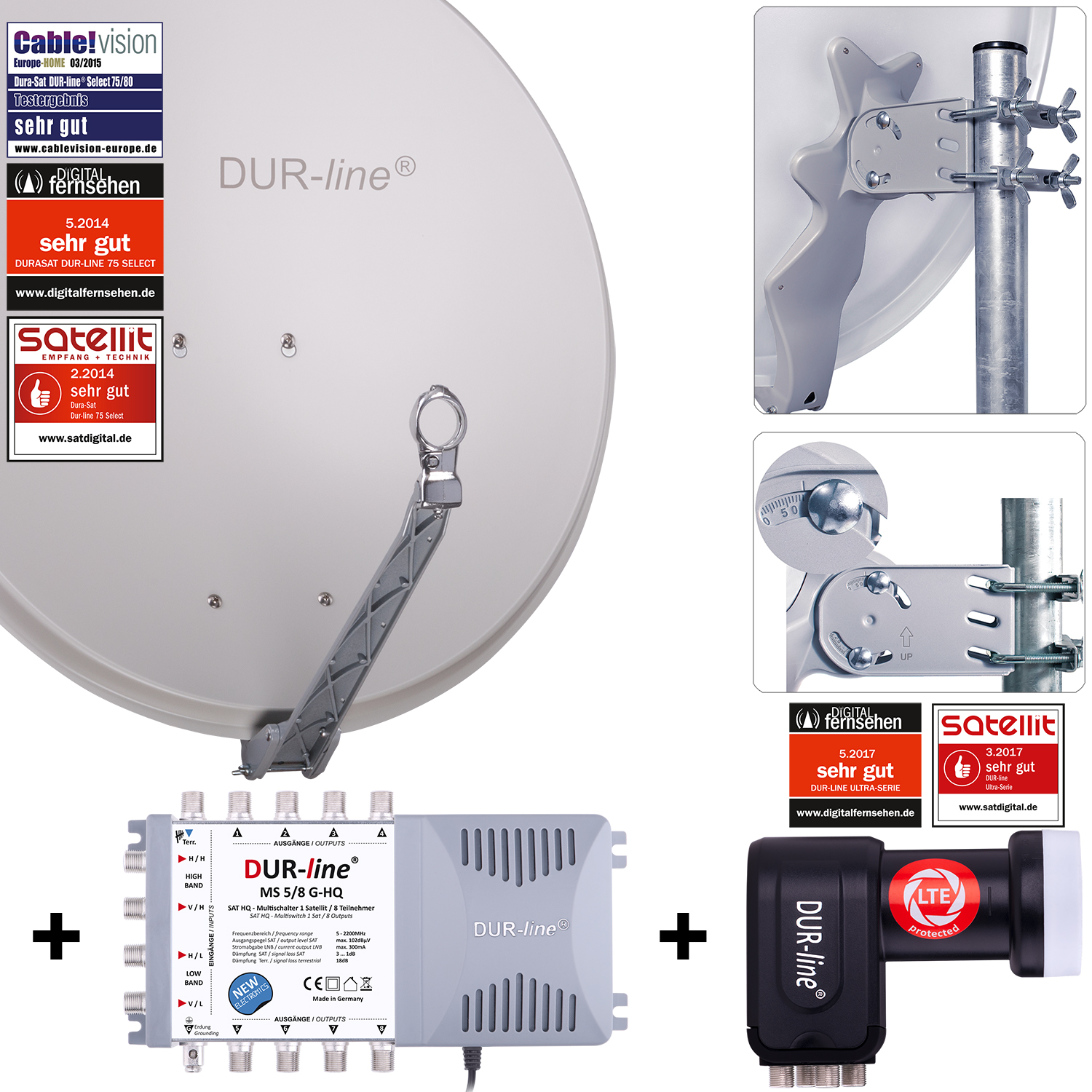 DUR-line 8 Teilnehmer Set 80 cm - Qualitäts-Sat-Komplettanlage 12380-/bilder/big/12380_2.jpg