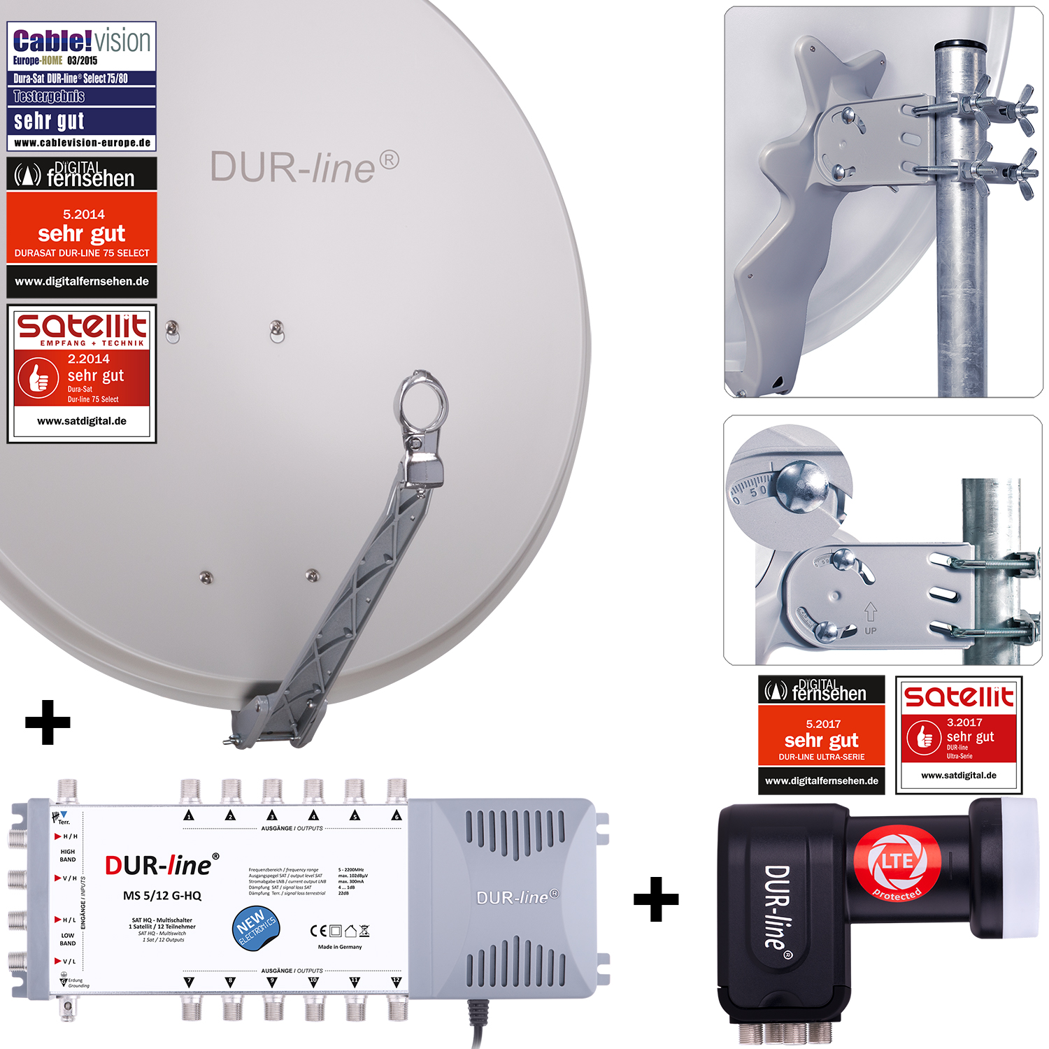 DUR-line 12 Teilnehmer Set 80 cm - Qualitäts-Sat-Komplettanlage 12385-/bilder/big/12385_2.jpg