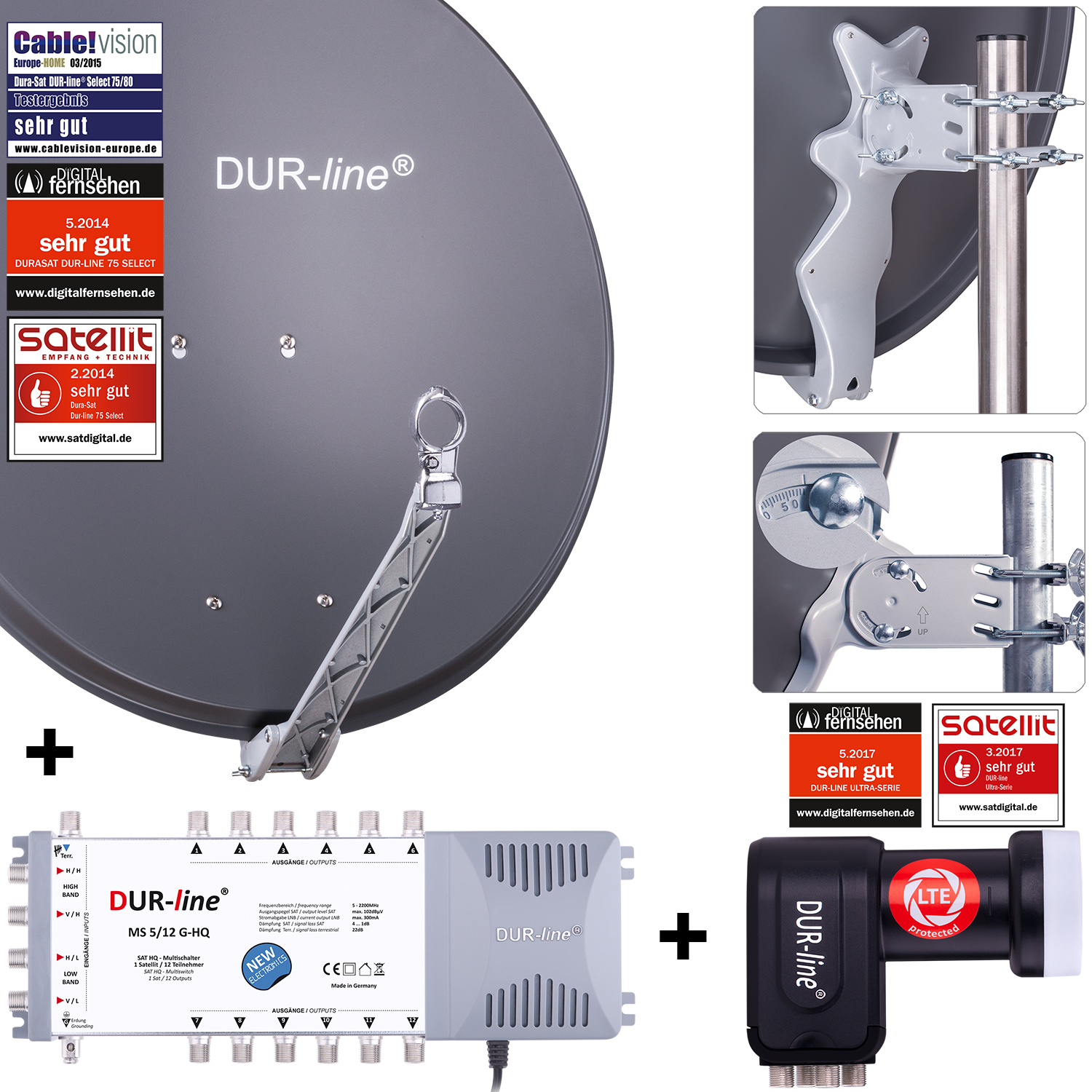 DUR-line 12 Teilnehmer Set 80 cm - Qualitäts-Sat-Komplettanlage 12386-/bilder/big/12386_2.jpg