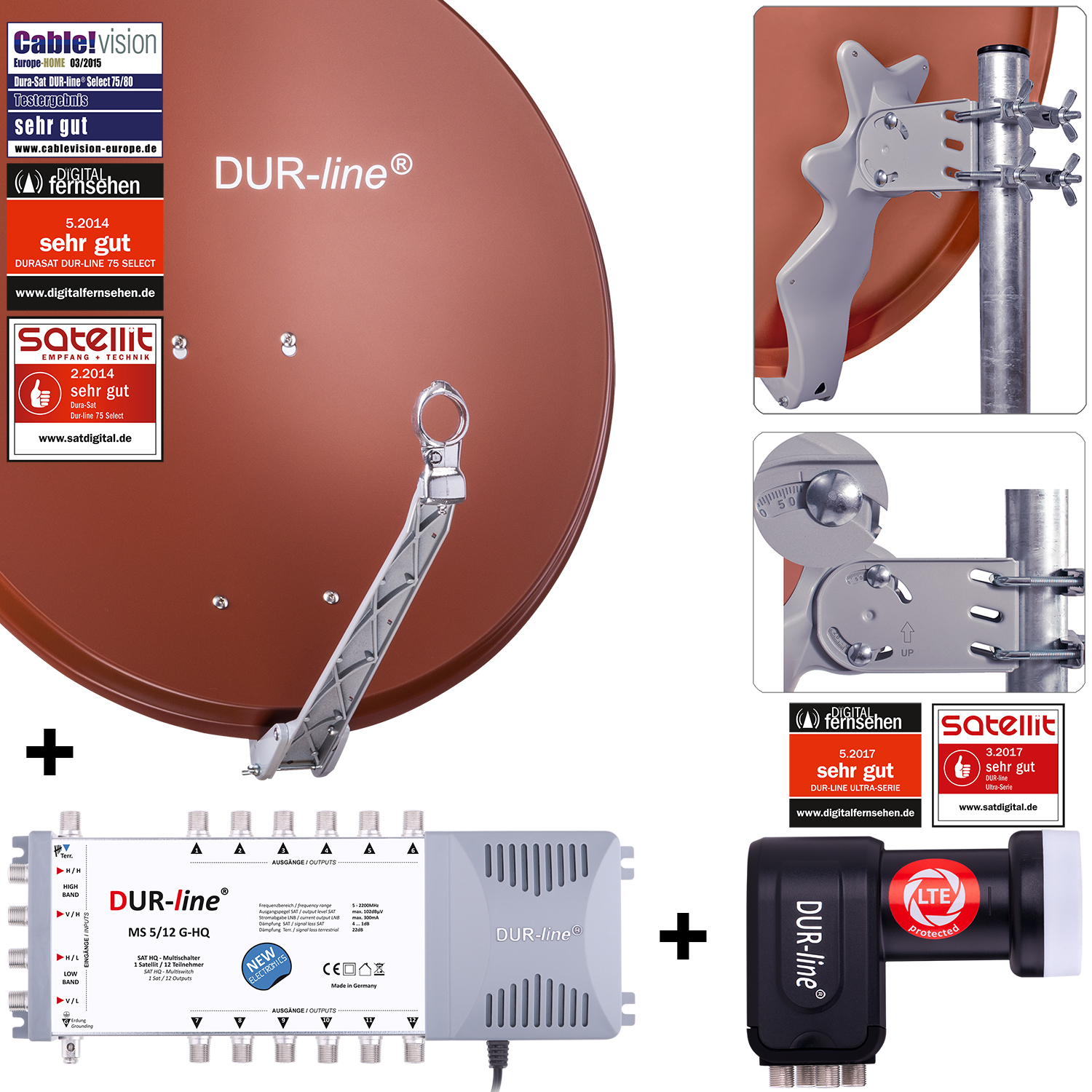 DUR-line 12 Teilnehmer Set 80 cm - Qualitäts-Sat-Komplettanlage 12387-/bilder/big/12387_2.jpg