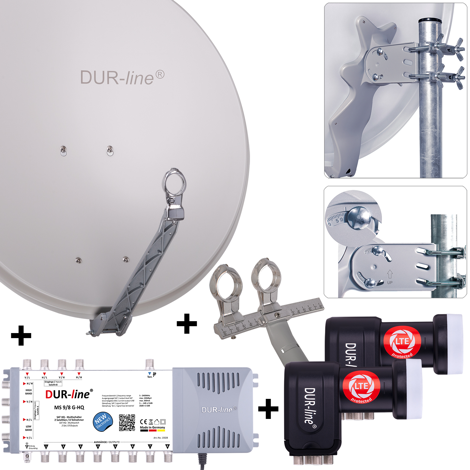 DUR-line 8 Teilnehmer Set 80 cm - Qualitäts-Sat-Komplettanlage 12395-/bilder/big/12395_1.jpg