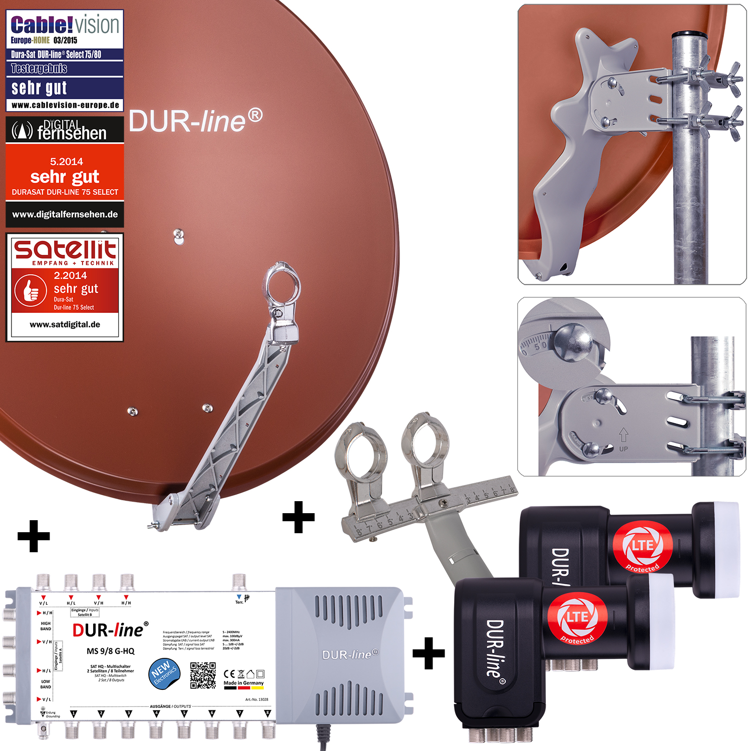 DUR-line 8 Teilnehmer Set 80 cm - Qualitäts-Sat-Komplettanlage 12397-/bilder/big/12397_2.jpg