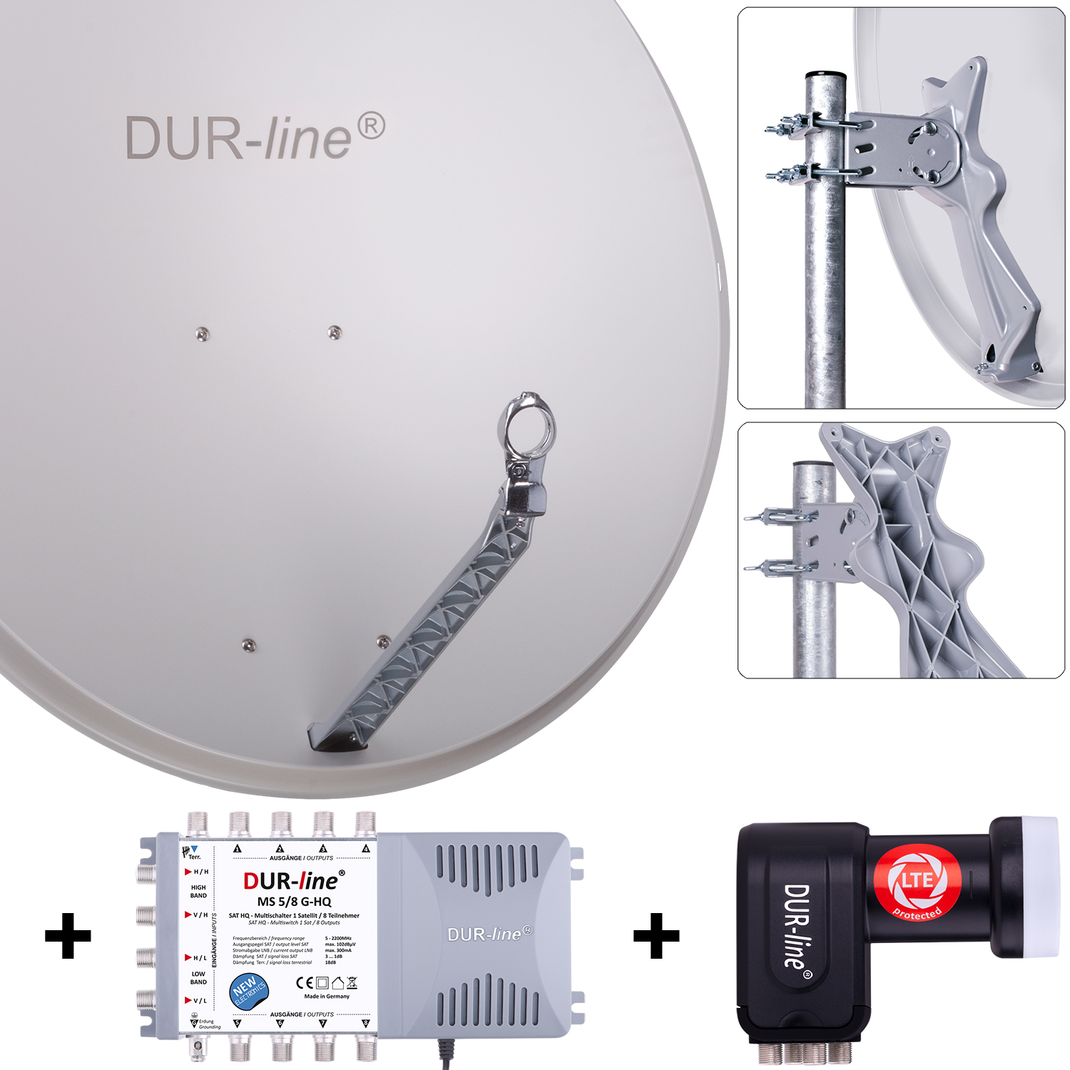 DUR-line 8 Teilnehmer Set 90 cm - Qualitäts-Sat-Komplettanlage 12433-/bilder/big/12433_1.jpg