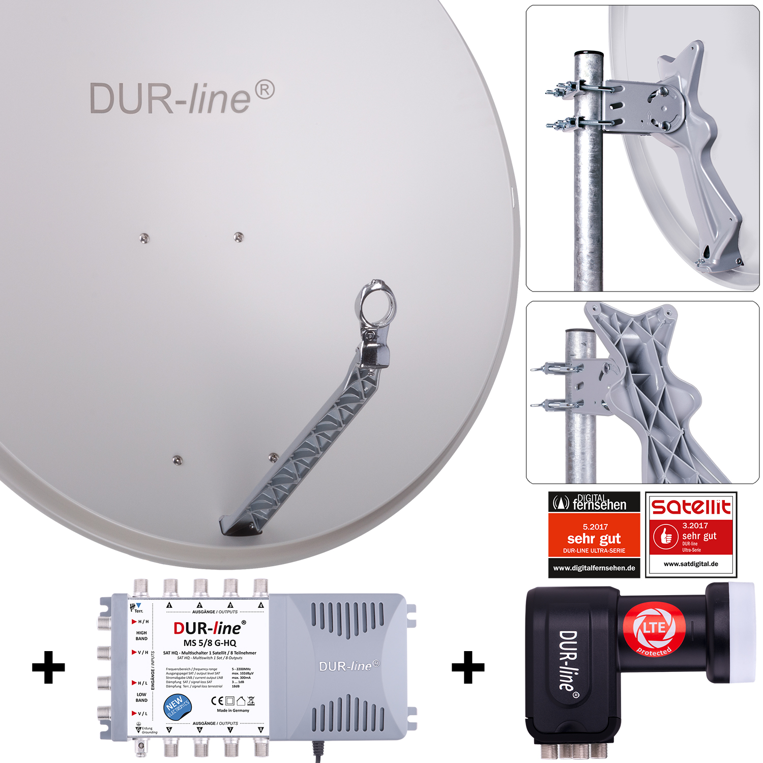 DUR-line 8 Teilnehmer Set 90 cm - Qualitäts-Sat-Komplettanlage 12433-/bilder/big/12433_2.jpg