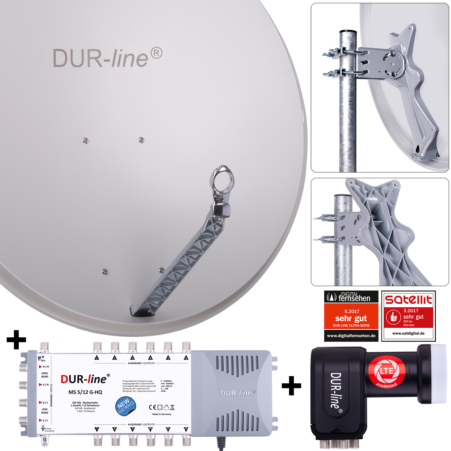 DUR-line 12 Teilnehmer Set 90 cm - Qualitäts-Sat-Komplettanlage 12436-/bilder/big/12436_2.jpg