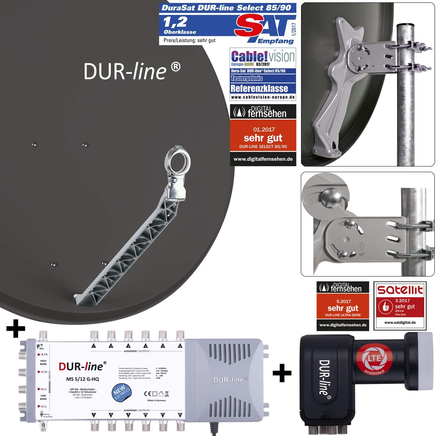 DUR-line 12 Teilnehmer Set 90 cm - Qualitäts-Sat-Komplettanlage 12437-/bilder/big/12437.jpg