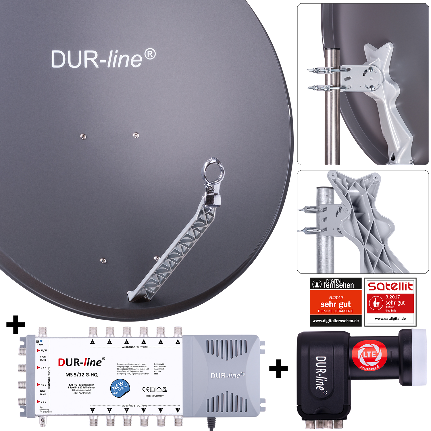 DUR-line 12 Teilnehmer Set 90 cm - Qualitäts-Sat-Komplettanlage 12437-/bilder/big/12437_2.jpg