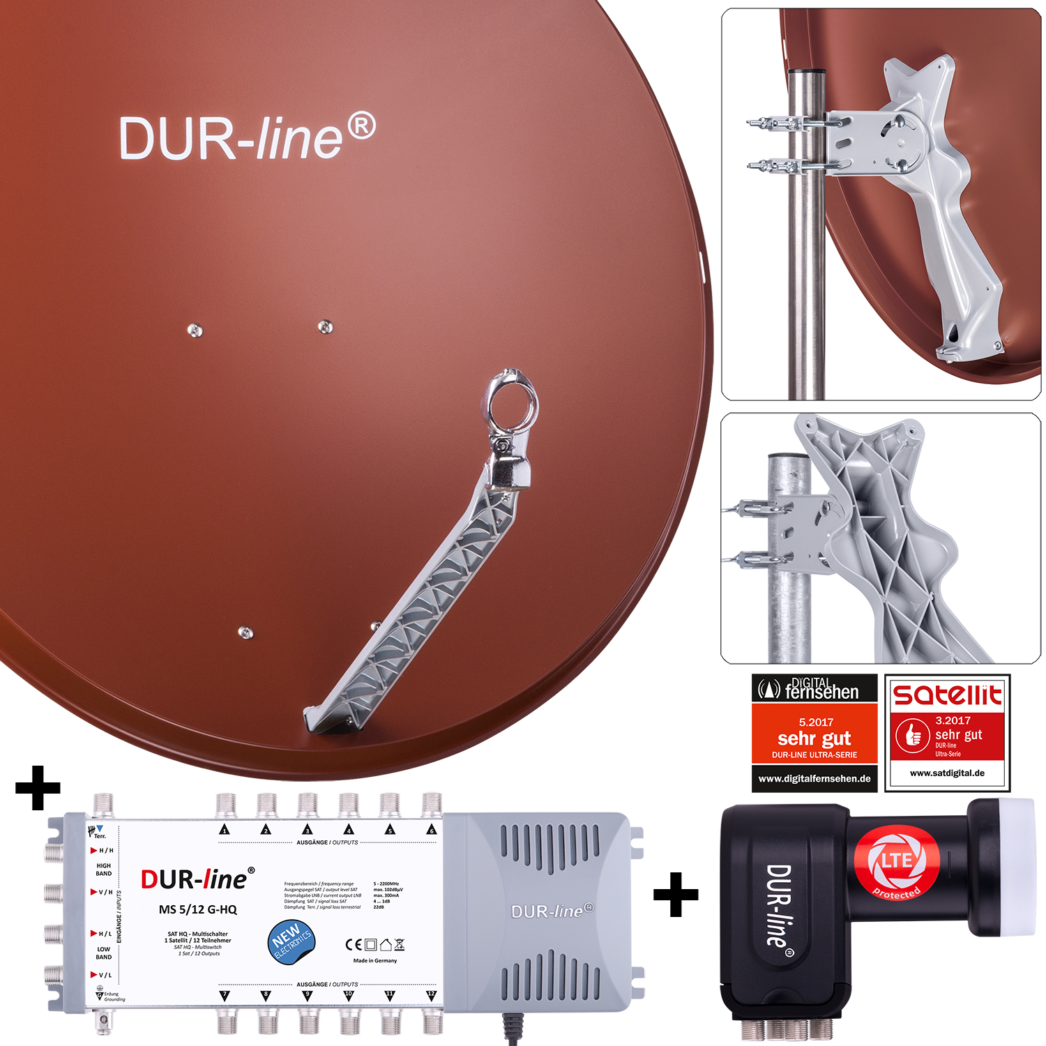 DUR-line 12 Teilnehmer Set 90 cm - Qualitäts-Sat-Komplettanlage 12438-/bilder/big/12438_2.jpg