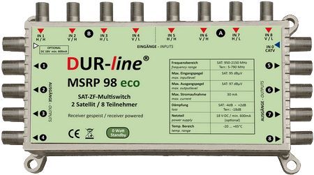 Multischalter 9/8 - DUR-line MSRP 98 eco 2 Satelliten für 8 Teilnehmer 