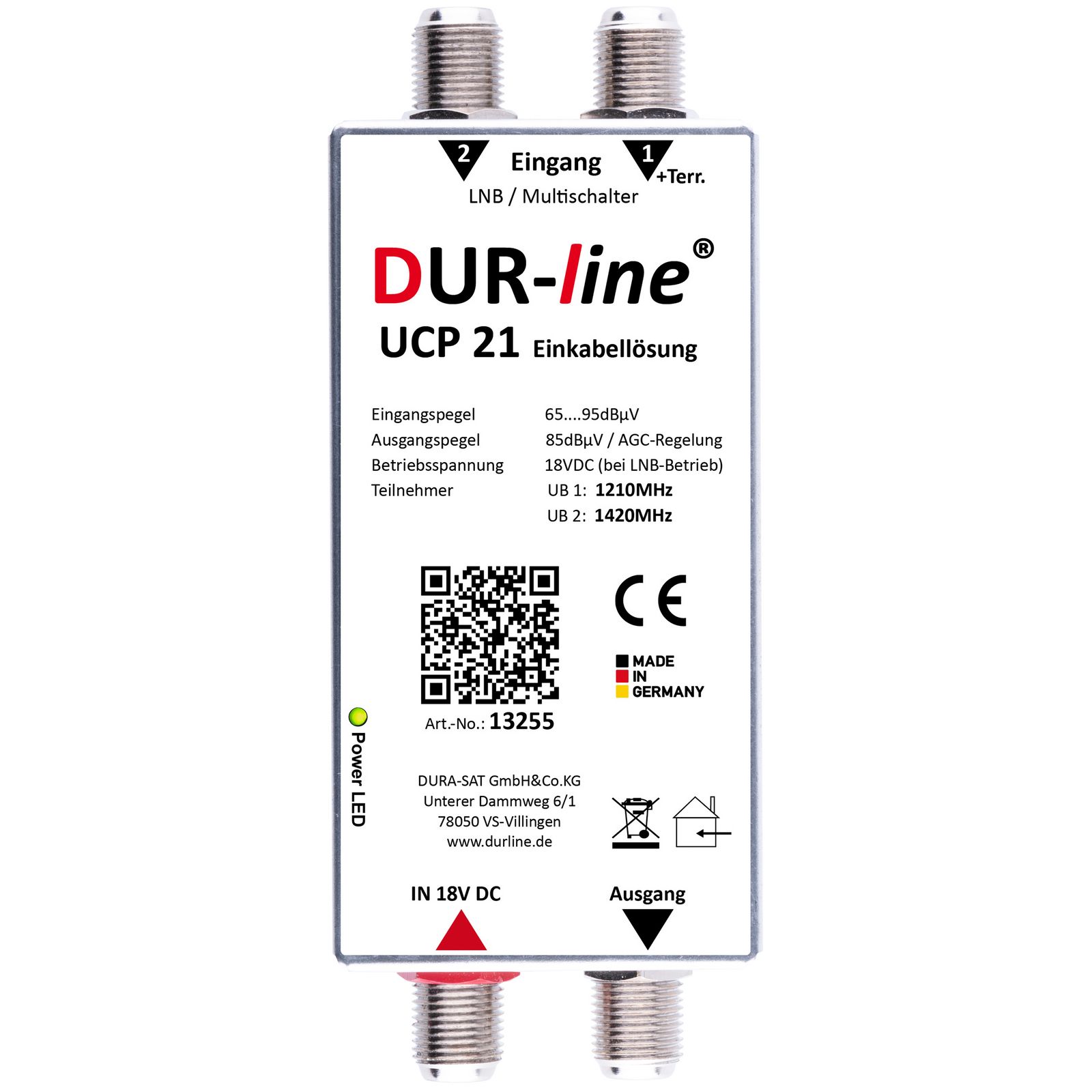 DUR-line UCP 21  Einkabellösung / Sat-Router inkl. Netzteil Unicable-/bilder/big/13255_dur-line-ucp-21-einkabelloesung_draufsicht.jpg