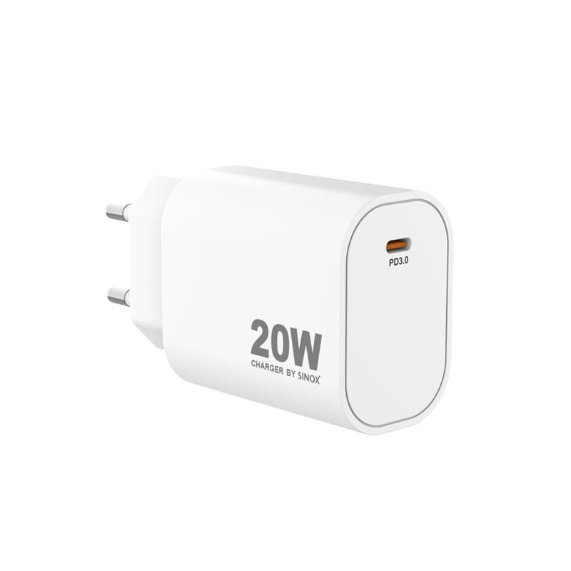 sinox Pro SXP 6020  USB-C Schnellladegerät 20 Watt USB-C Anschluss weiß