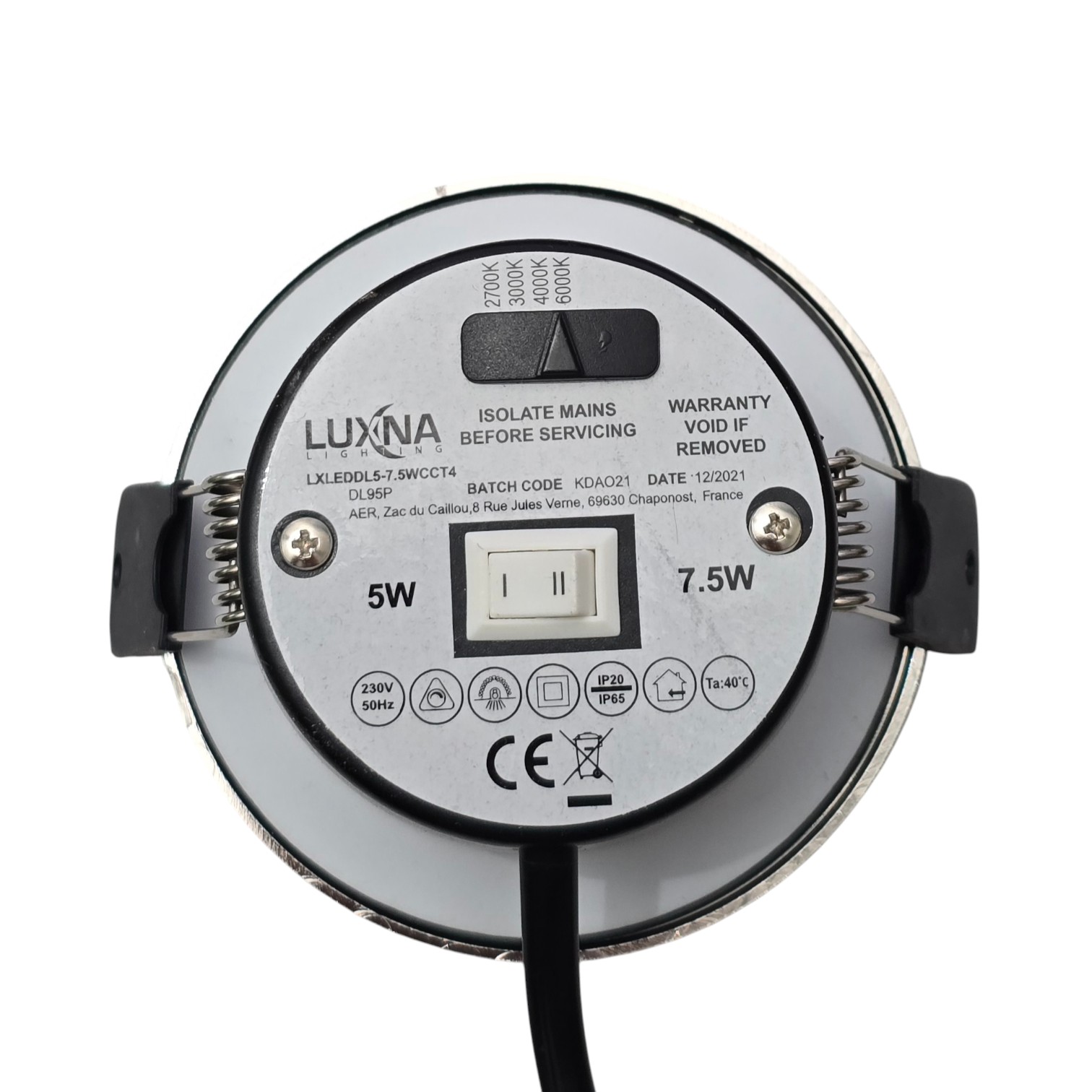 Luxna Lighting LXLEDDL5-7.5WCCT4 LED Einbaustrahler 230 V dimmbar |-/bilder/big/20251014_161801%20(1).jpg