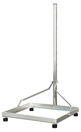 5 Stück - Flachdachständer für Sat-Schüssel MASTIX Stahl Masthöhe: 100 cm Ø: 38 mm --- für 1 Betonplatte (50 cm) galvanisiert verzinkt
