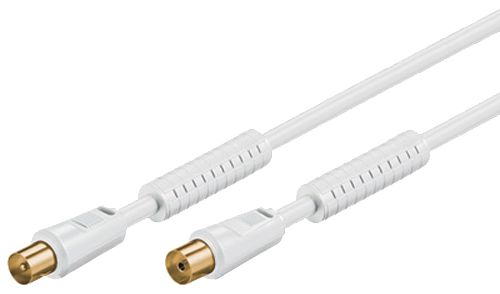 Wentronic 67277  TV Anschlusskabel Stecker / Kupplung 2.5 m weiß Kontakte vergoldet