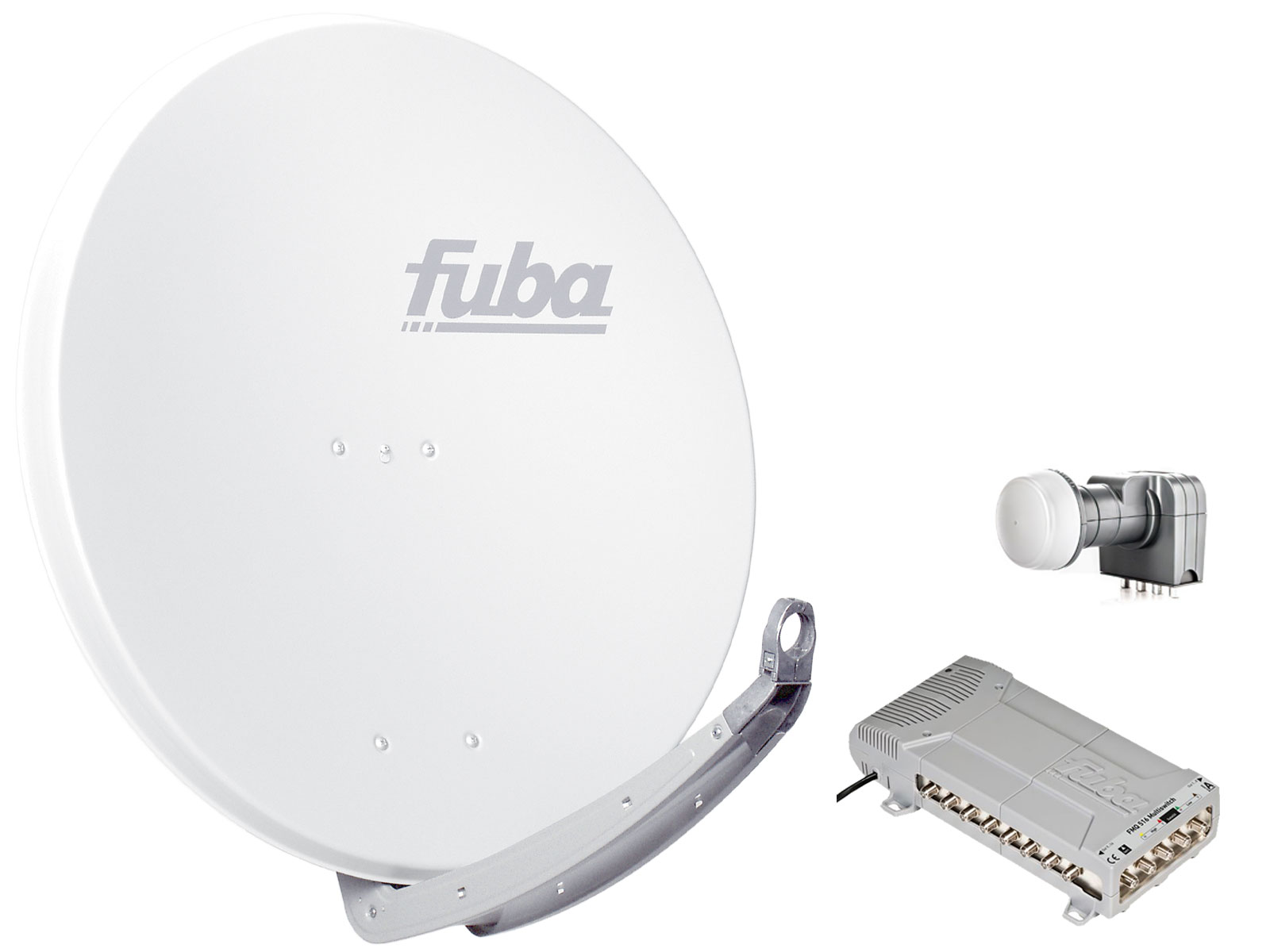 16 Teilnehmer Sat-Anlage - Fuba Profi85 HD16W Schüsselgröße: 85 cm 16 Anschlüsse weiß 4K / 3D / HDTV ready