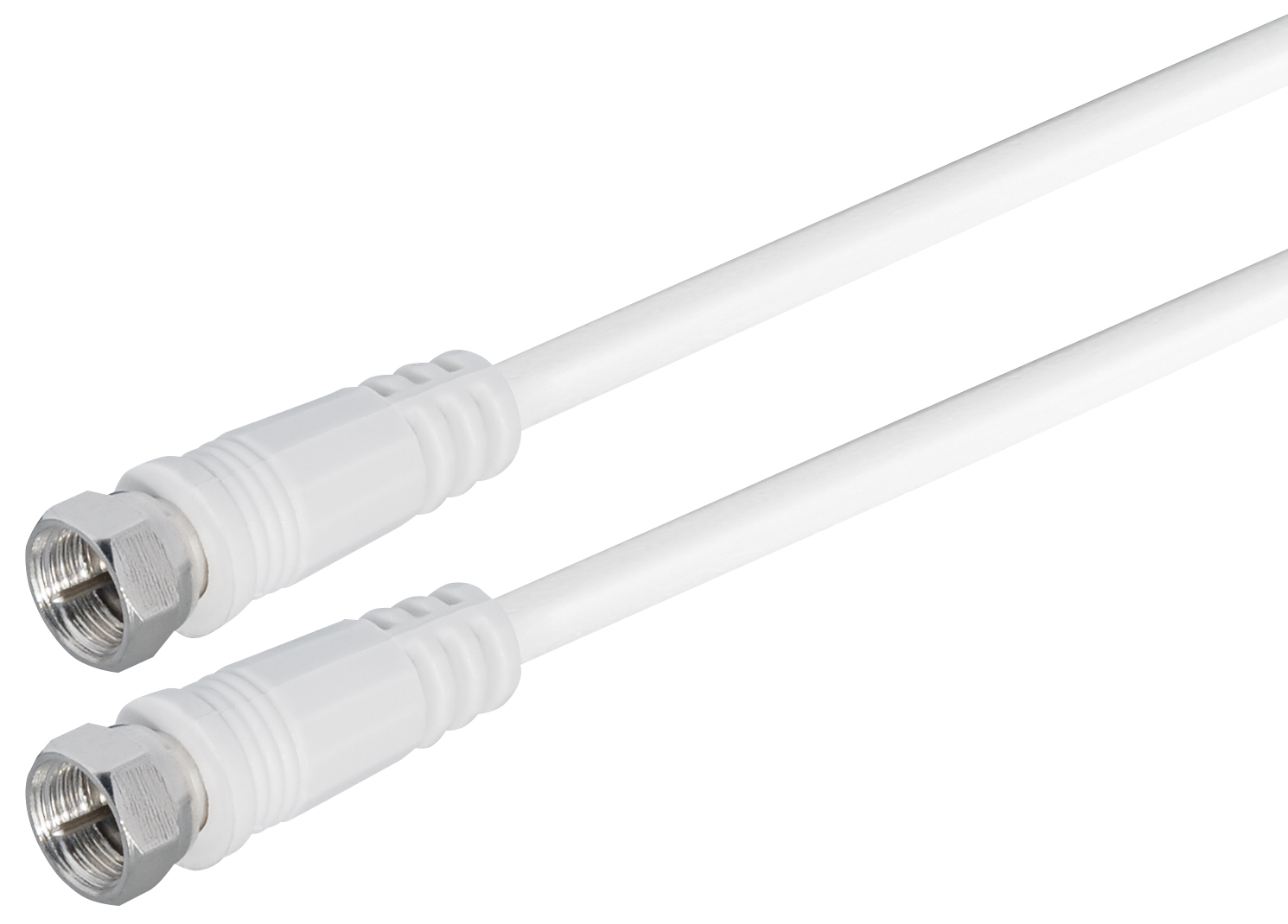 Sat-Anschlusskabel F-Stecker - F-Stecker 2.0 m mit F-Aufdrehsteckern 110 dB Class A++ weiß