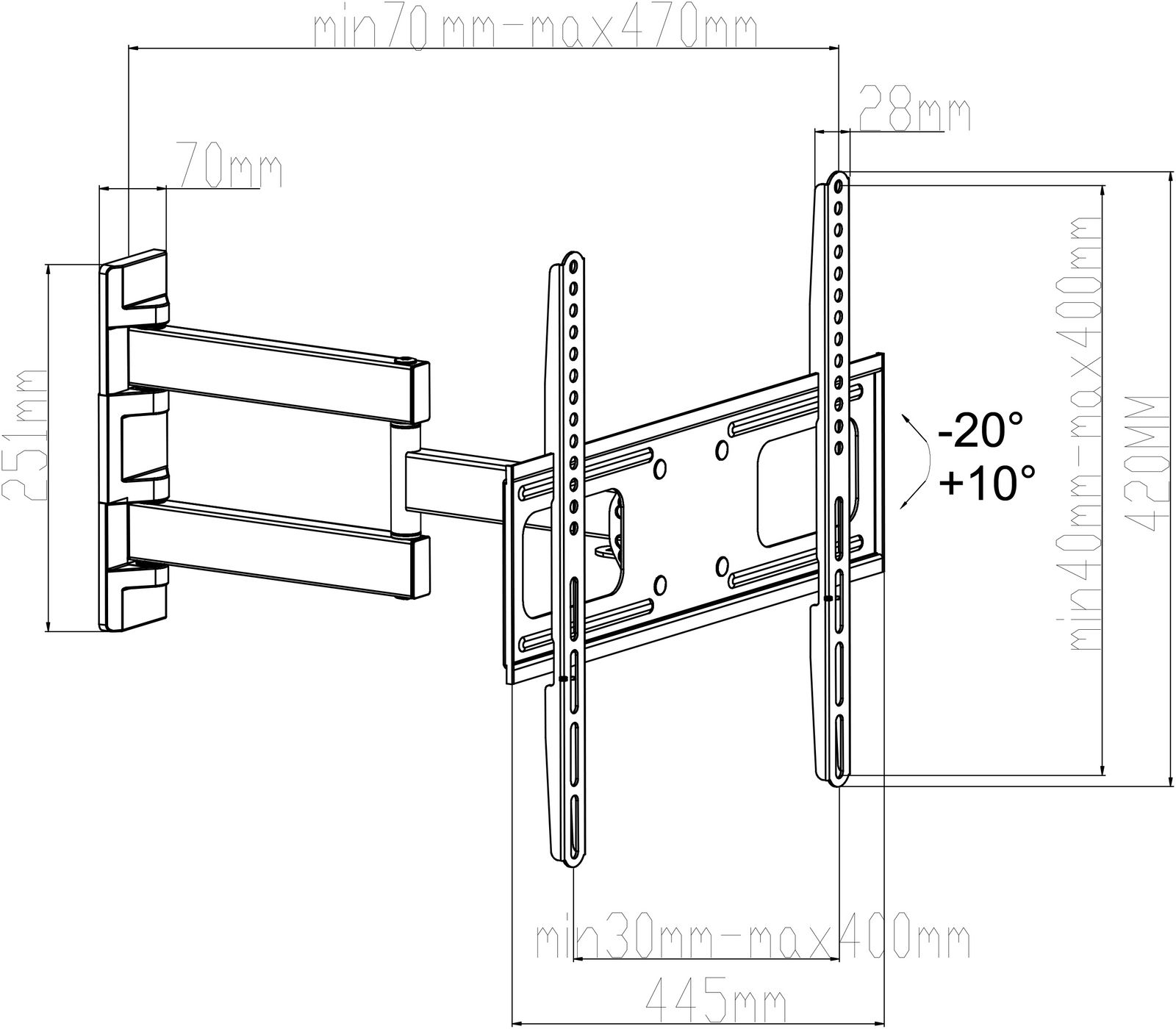 Vollbeweglicher Wandhalter für LCD TV My Wall H26-1W-/bilder/big/H26-1_TZ.jpg