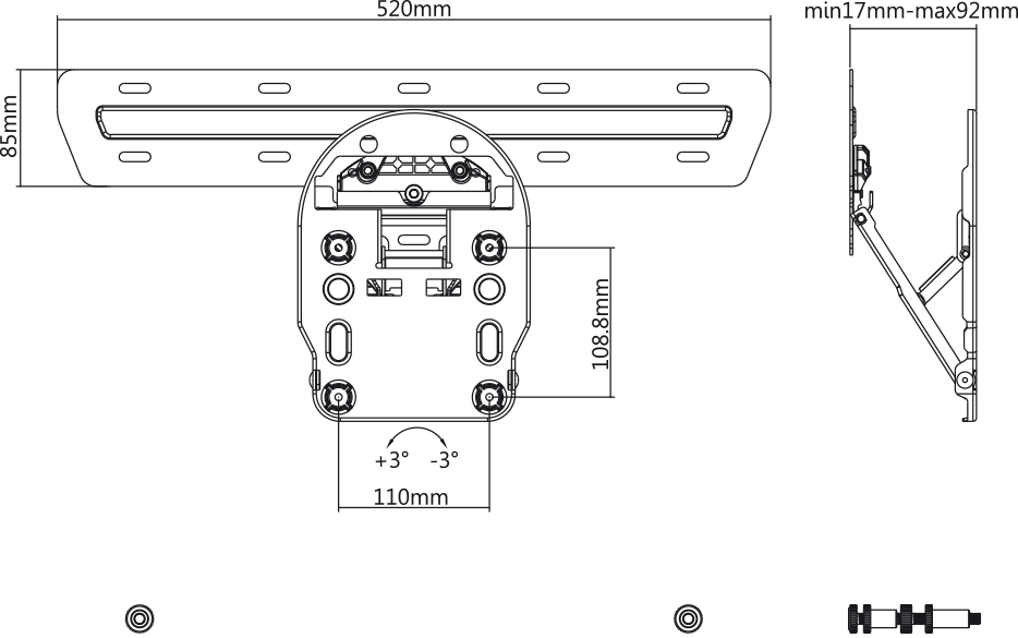 Ultraflache Wandhalterung für die Samsung® Q-Serie My Wall HL32-/bilder/big/HL32L_TZ.jpg