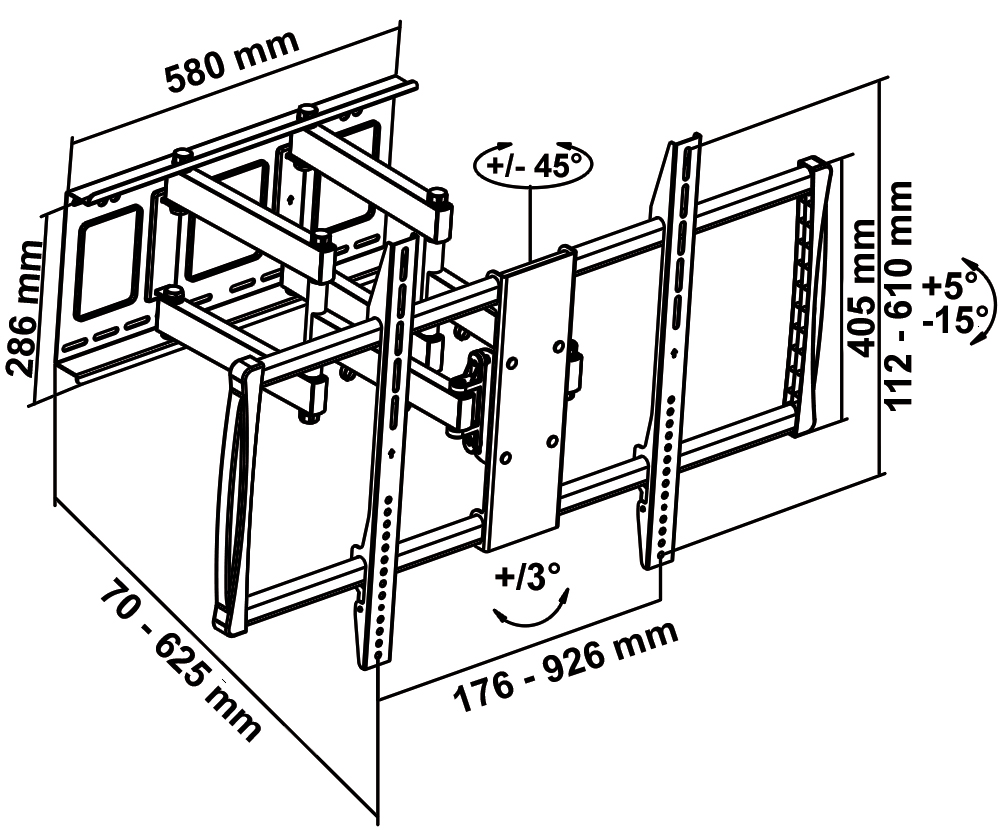 Vollbeweglicher Wandhalter für LCD TV My Wall HP24-/bilder/big/HP24_TZ.jpg