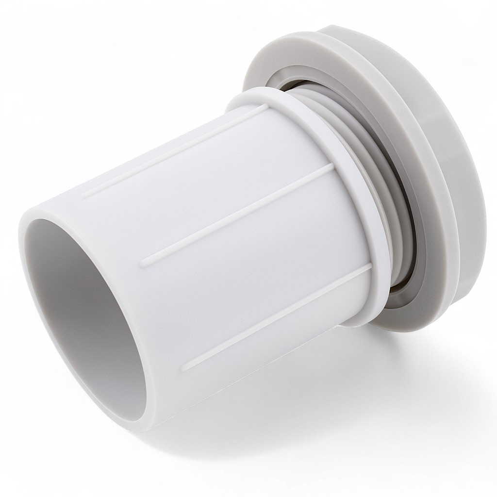 XmediaSat M16 PVC-Rohradapter mit Gewinde – 16 mm Stangenrohr-Adapter, für Verbindungs-/Verteilerdosen lichtgrau (RAL 7035)