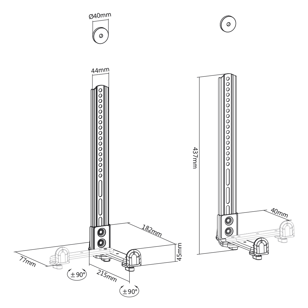 Universal-Soundbar-Halterung mit rutschfestem Sockelhalter MyWall HZ19-/bilder/big/HZ19_tz.jpg