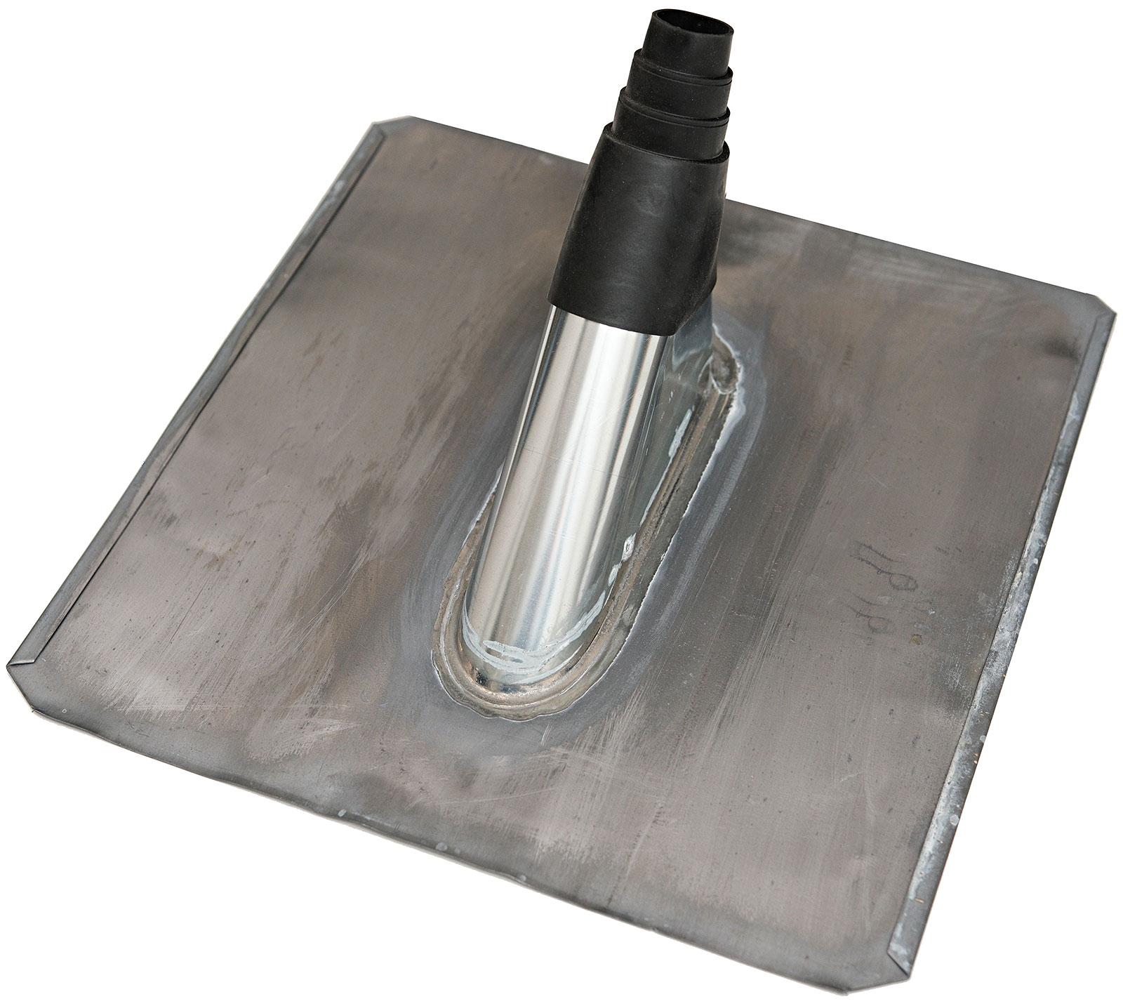 XmediaSat Bleipfanne 100003  Dachpfanne Bleiziegel - 41x41cm inkl. Gummimanschette silber hochwertige Ausführung