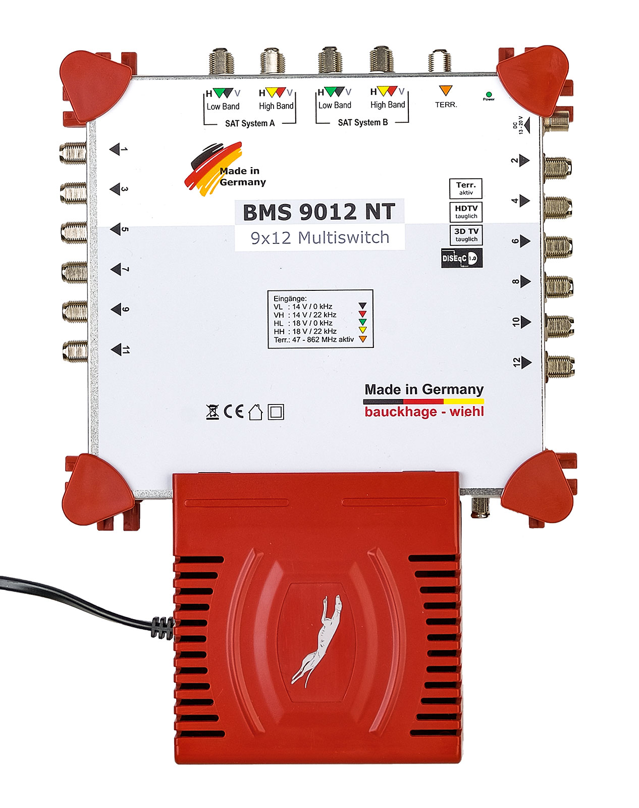 Multischalter 9/12 - Bauckhage BMS 9012 NT 2 Satelliten für 12 Teilnehmer