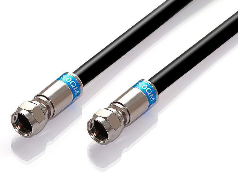 35m Sat-Kabel UV-beständig mit F-Steckern - Kathrein LCD115A+2QM35 Länge: 35 m 6.9 mm 130 dB Class A++ schwarz mit wasserdichten Kompressionsteckern