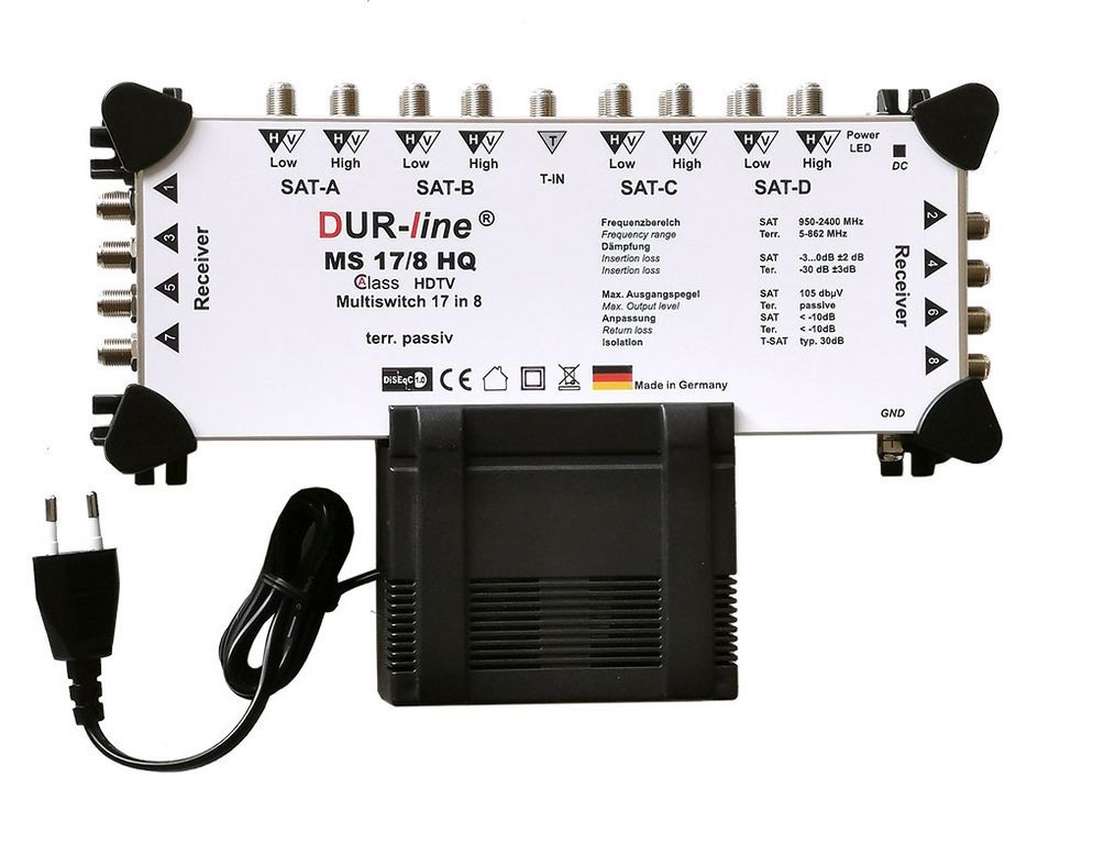 Multischalter 17/8 - DUR-line MS 17/08 HQ 4 Satelliten für 8 Teilnehmer